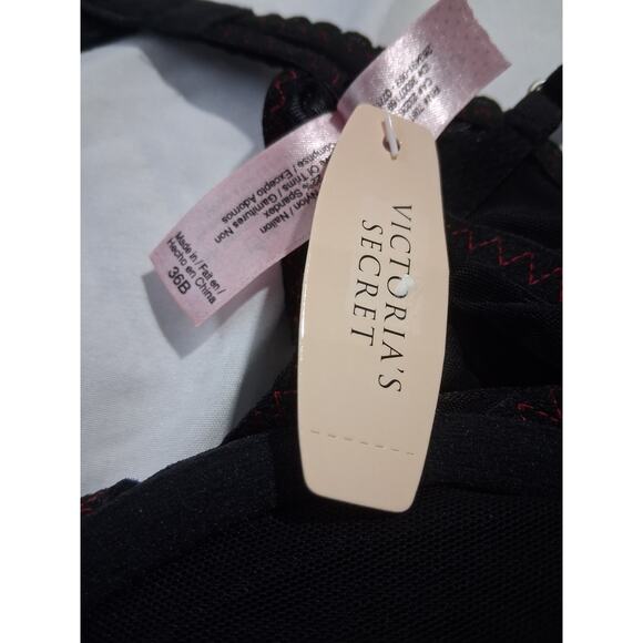 Y2K Victoria's Secret Babydoll Womens size 36B‎ Ruched Lace Garter Belt Lingerie - Picture 5 of 13